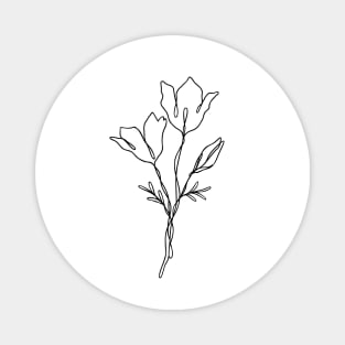 Wildflower Line Art | Floral Botanical Minimalist Lineart Magnet